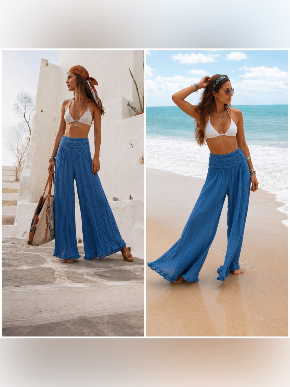 NWT Jen’s Pirate Booty Borboleta Pants Dark Sky Blue Gauze Wide Leg